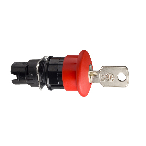 Schneider Electric 16mm Non-Illuminated E-Stop Operator; Red Mushroom - 30mm; Standard - Plastic; w/out Contacts; Key-to-Reset - Trigger Action
